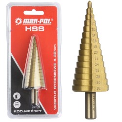 Punta HSS a Scalino | per Trapano | Graduata | Intervallo Diametro 4-32 mm | Attacco 10 mm | Gradazione Ogni 2 mm